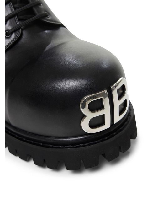 Balenciaga Black Leather Stomper Derby for men