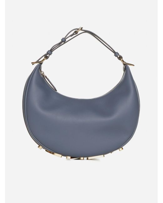 Fendi Blue Graphy Small Leather Bag