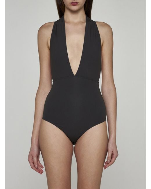 Totême  Black Halter-neck Swimsuit