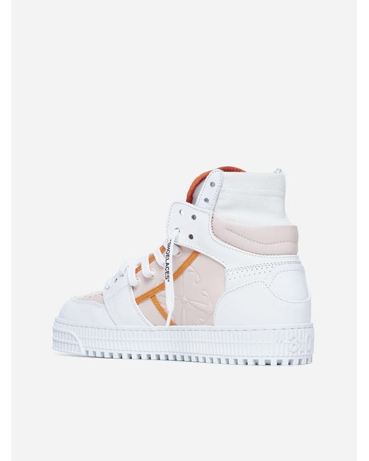 Off-White c/o Virgil Abloh White Off 3.0 Court Leather And Fabric Sneakers