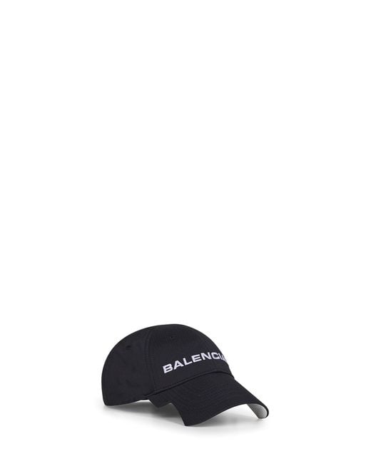 Balenciaga Black Technical Drill Logo Cap for men