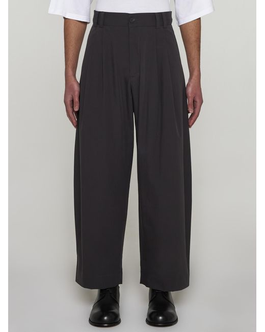 Studio Nicholson Black Yale Cotton Trousers for men