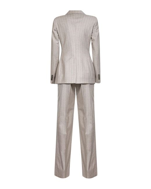Tagliatore White Pinstripe Virgin Wool Paris Suit