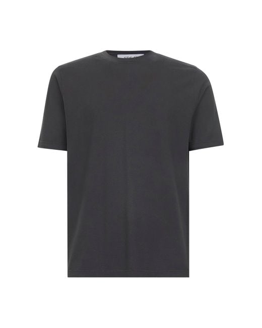 D 40 Black Cotton Jersey Crewneck T-Shirt for men