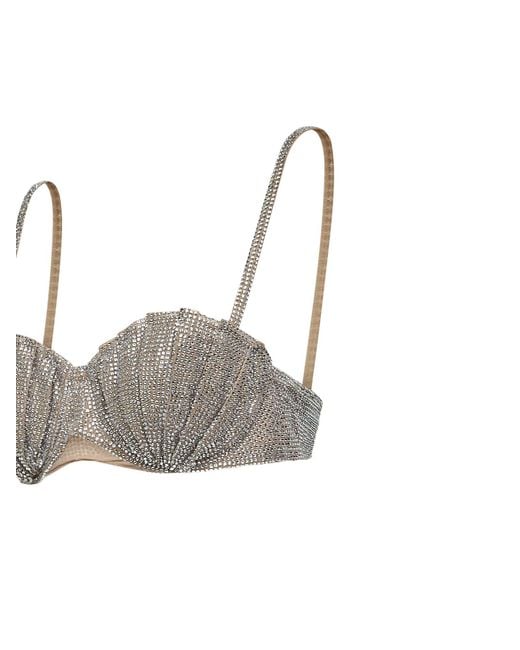 GIUSEPPE DI MORABITO White Crystal Balconette Bra