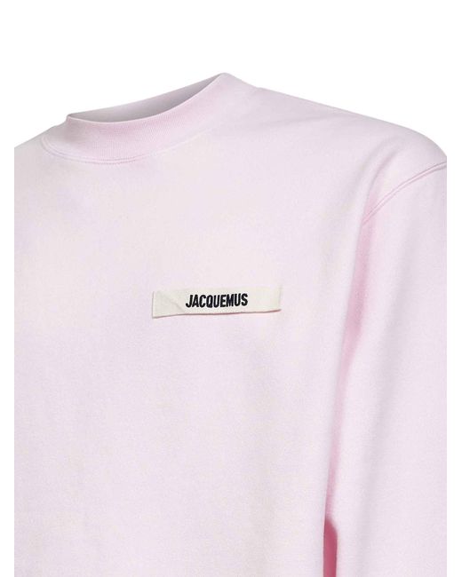 Jacquemus Pink Organic Cotton Fleece The Gros Grain Sweatshirt for men