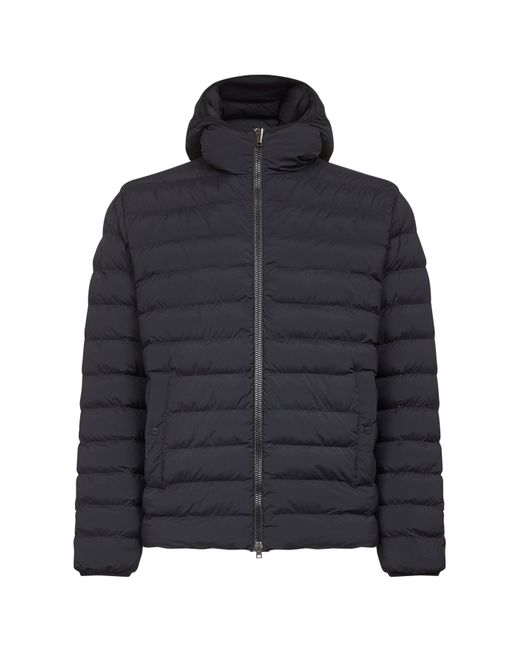 Herno Resort Blue Light Stretch Nylon Resort Hooded Jacket for men