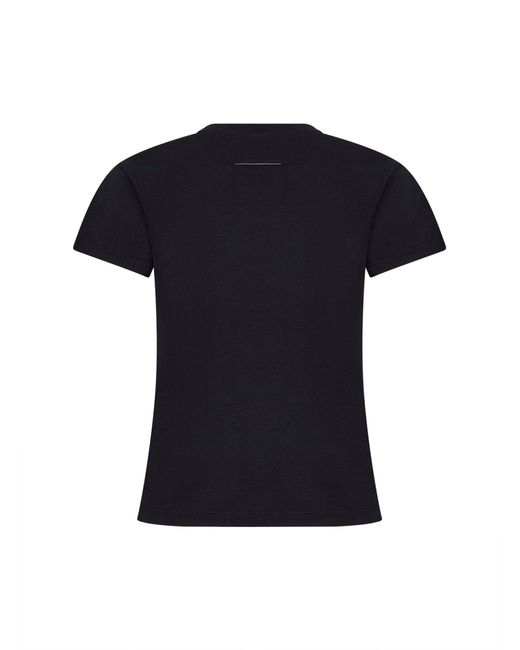 MM6 by Maison Margiela Black Breathable Cotton Jersey Numeric T-Shirt