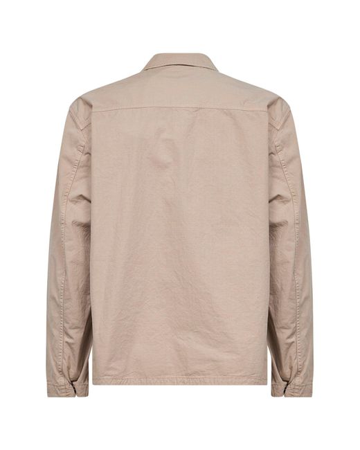 Stone Island Natural Desert Mercerized Organic Cotton Ripstop Overshirt for men