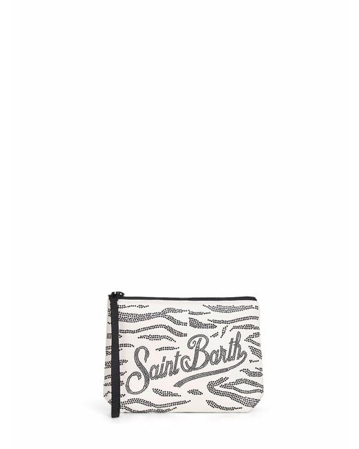Mc2 Saint Barth White And Aline Rhinestone Clutch Bag