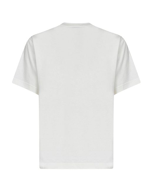 Burberry Gray T-Shirt Knight Stamp Check Chalk Cotton for men