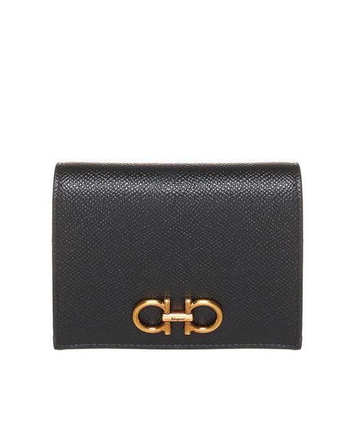 Ferragamo Gray Compact Wallet 'Gancini'
