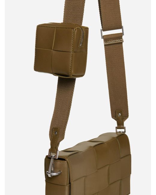 Bottega Veneta Natural Cassette On Strap Intrecciato Leather Bag for men