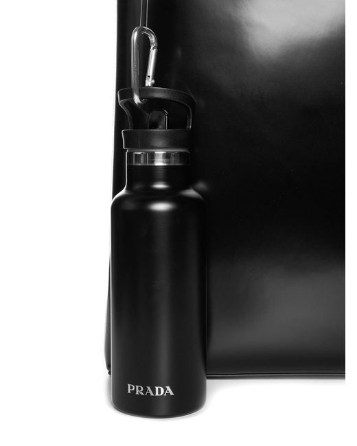 PRADA VIAGGIO Black Shopping Bag With Water Bottle for men