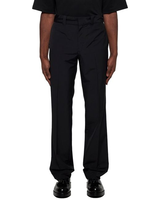 Prada Abbigliamento Blue Wool Blend Tailored Trousers for men
