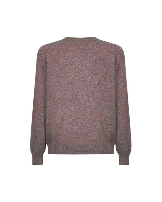 D 40 Brown Dark Wool And Cashmere Blend Crewneck Sweater for men