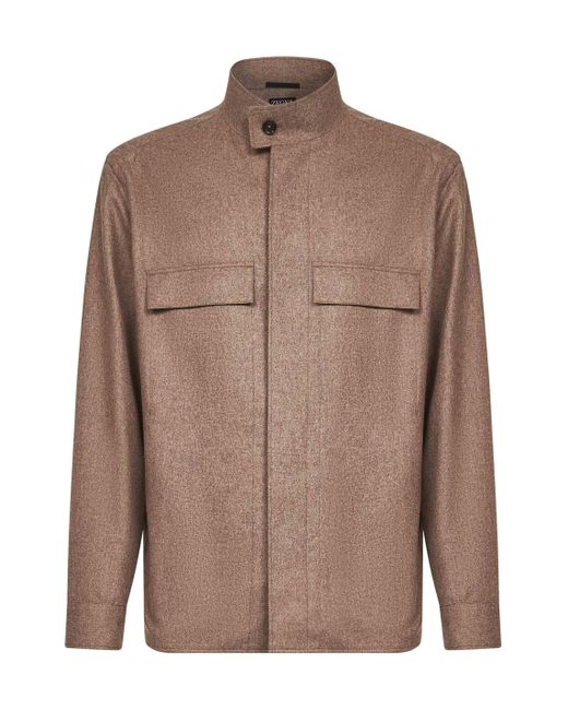 Zegna Brown Oasi Cashmere Overshirt for men