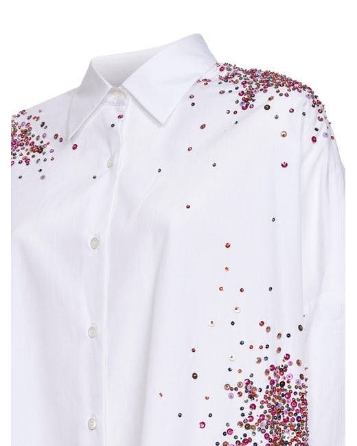 Dries Van Noten White Shirt Cocoon Poplin