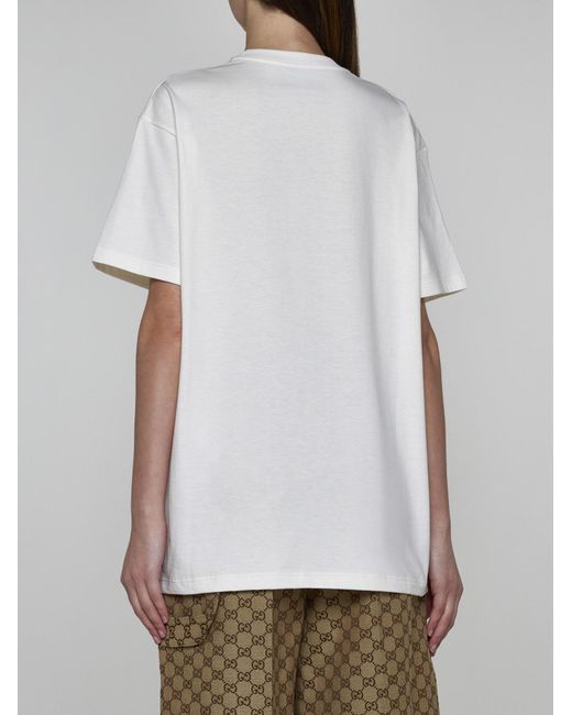 Gucci White Cotton Jersey T-shirt