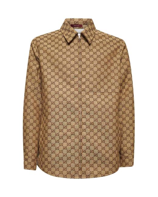Gucci Natural Gg Canvas Overshirt for men