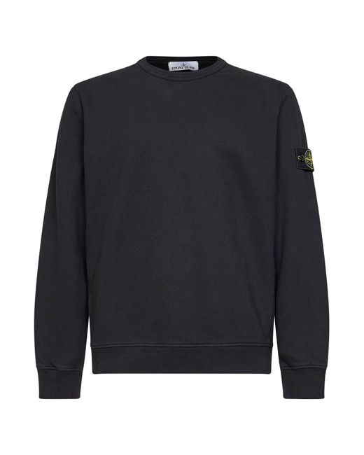 Stone Island Blue Organic Stretch Cotton Crewneck Sweatshirt for men