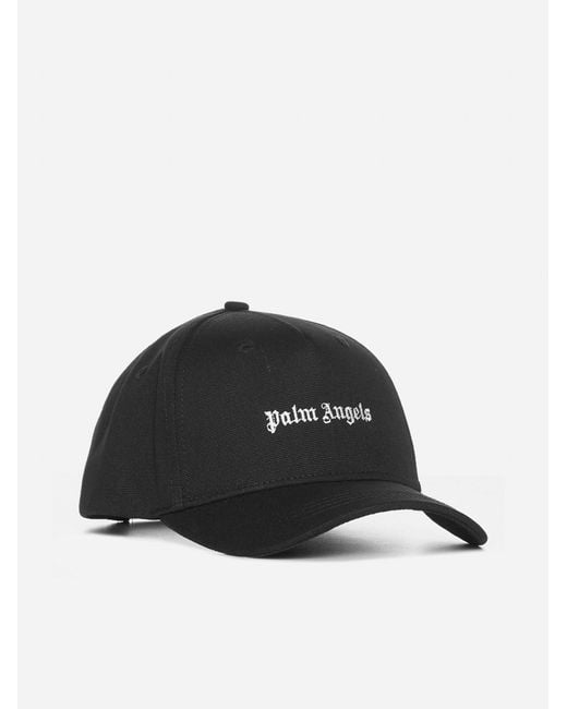 Palm Angels Black Embroidered Canvas Baseball Cap for men