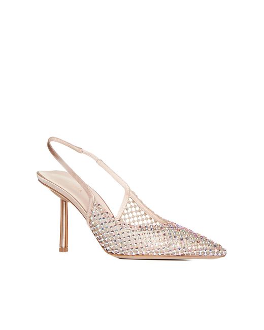 Le Silla White Sandals Embrace Lamé