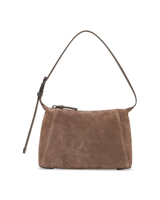 Borsa Shoulder Bc Duo Tortora di Brunello Cucinelli in Brown