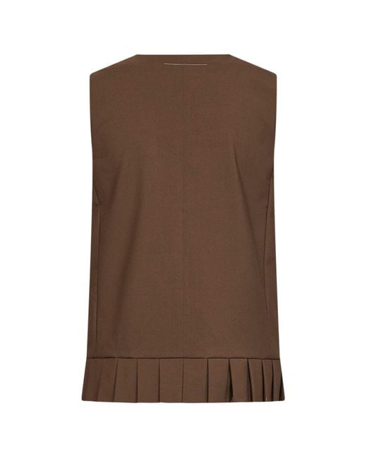 MM6 by Maison Margiela Brown Camel Virgin Wool Blend Vest