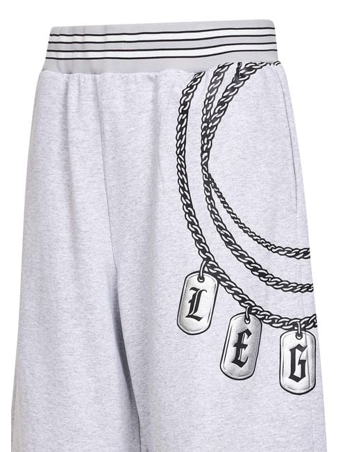 PDF Blue Printed Cotton Jersey Slouch Bermuda Shorts for men