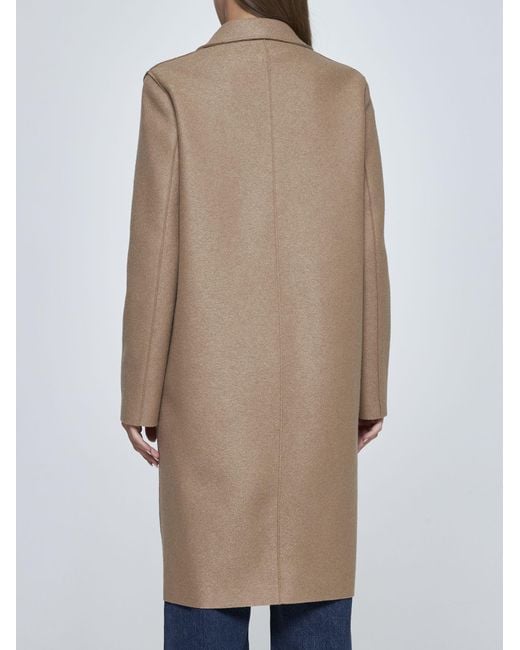 Harris Wharf London Natural Single-breasted Wool Coat