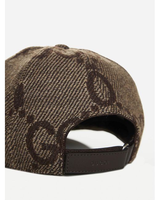 Gucci Brown Jumbo GG Wool Baseball Hat for men