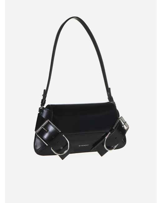 Givenchy Black Voyou Leather Shoulder Flap Bag
