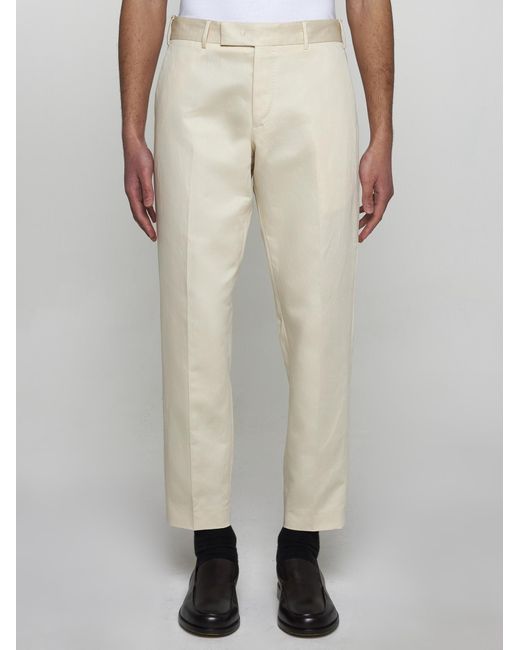 PT Torino Natural Rebel Cotton And Linen Trousers for men