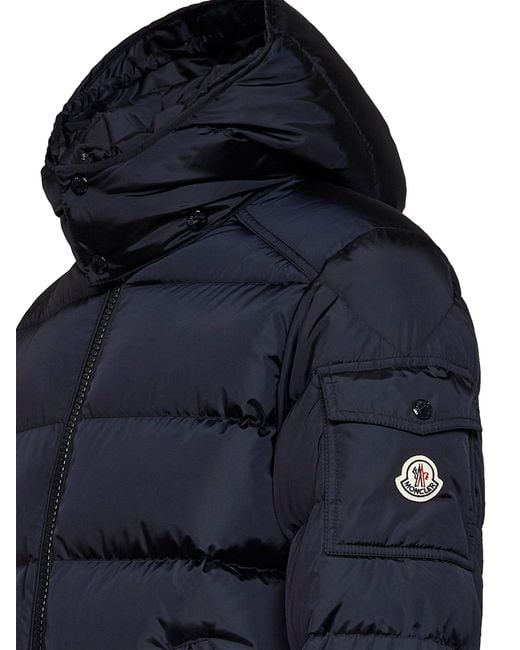 Moncler Blue Maya Matte Short Hooded Down Jacket for men
