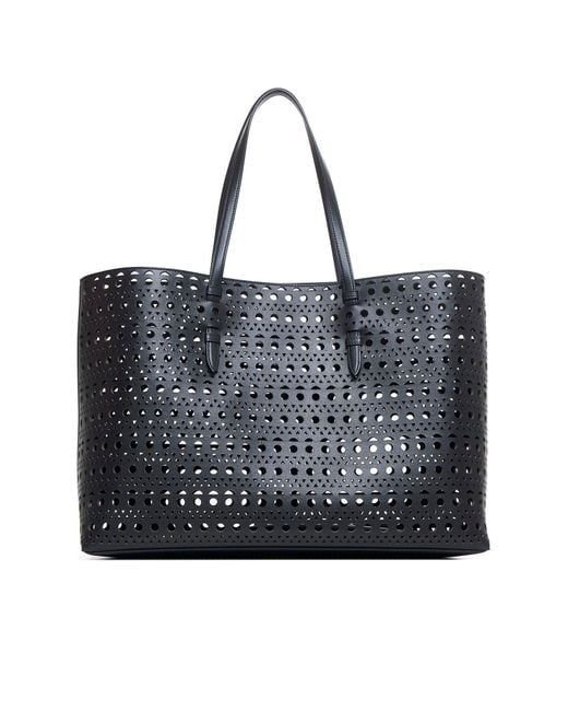 Alaïa Black Mina 44 Leather Tote Bag