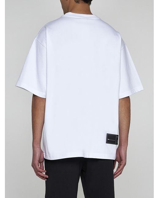 we11done White Logo Cotton T-shirt for men