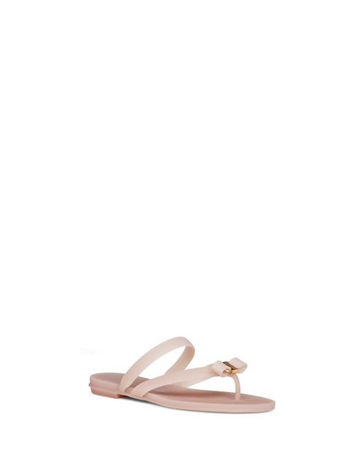 Ferragamo Pink Rubber Vara Bow Thong Sandals
