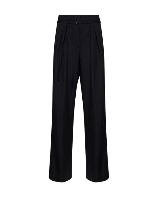 Dries Van Noten Black Wool Peacha Belted Trousers