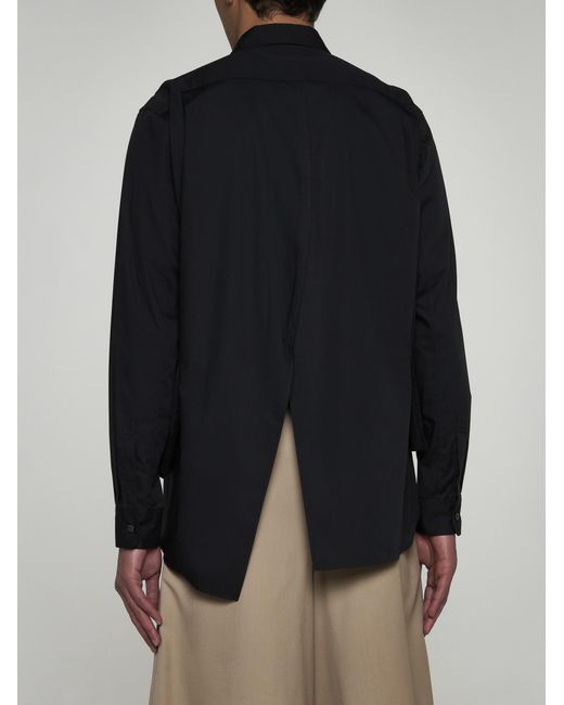 Comme des Garçons Black Cotton Asymmetric Shirt for men