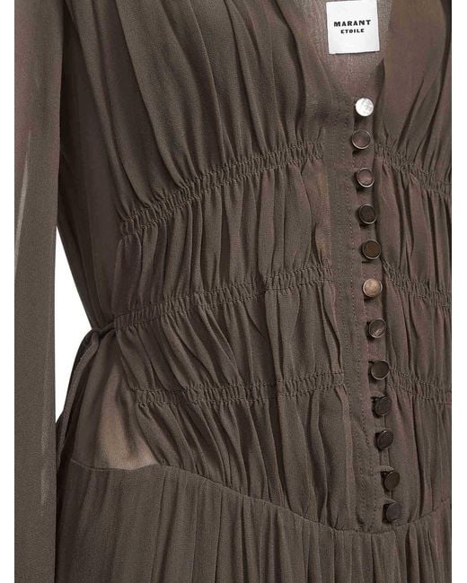 Isabel Marant Brown Georgette Briane Long Dress
