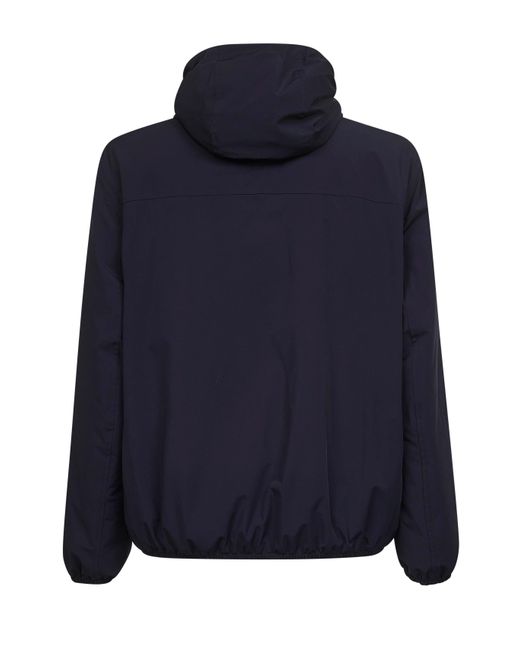 Brunello Cucinelli Blue Nylon Hooded Jacket for men