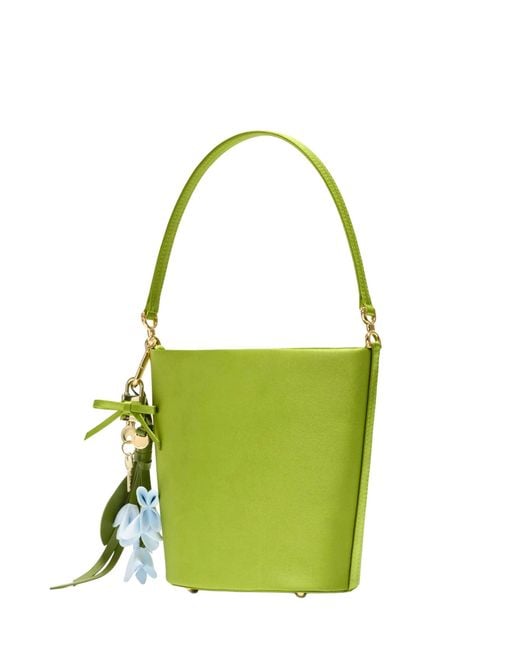 Self-Portrait Green Bucket Bag With Charms