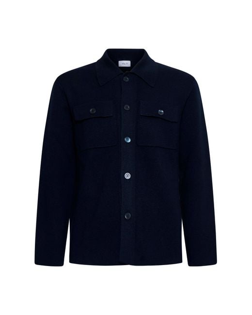 D 40 Blue Virgin Wool Knit Jacket for men