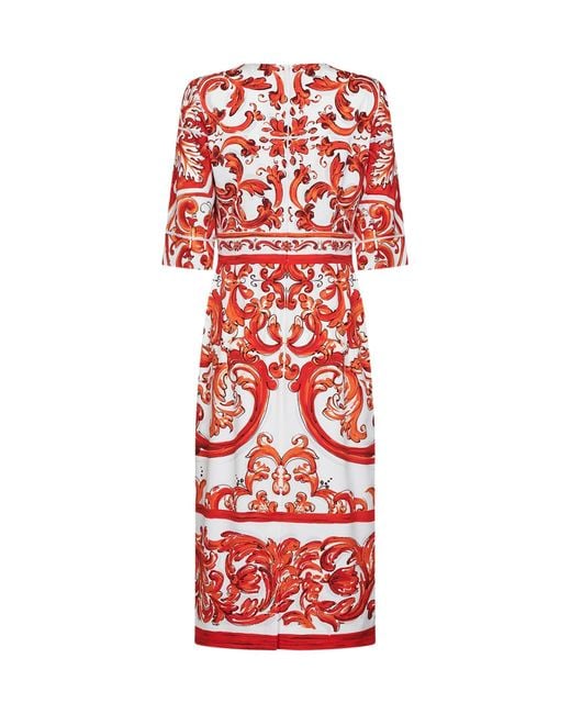 Dolce & Gabbana Red Midi Dress