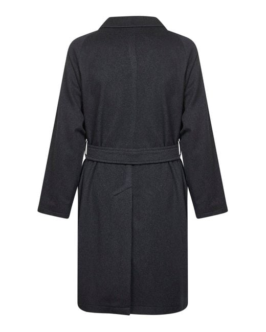 Tagliatore Black Wool And Cashmere Salomons Wrap Coat for men