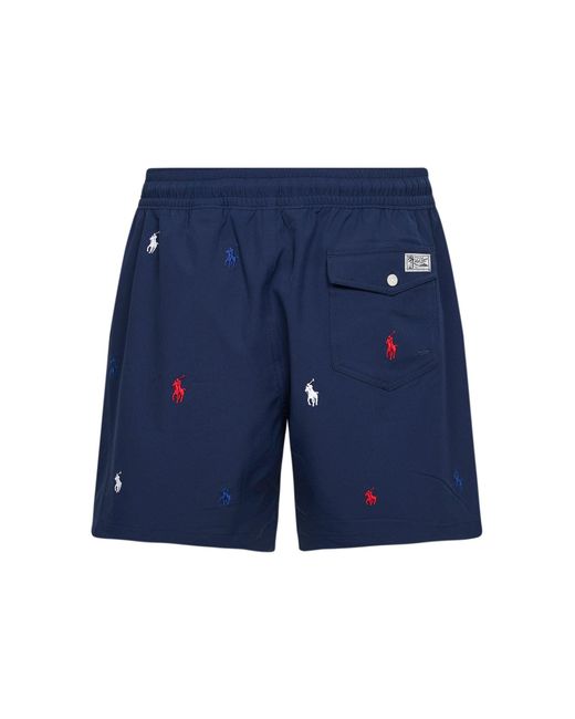 Polo Ralph Lauren Blue Newport 5.75-Inch Traveler Classic Swim Trunk for men