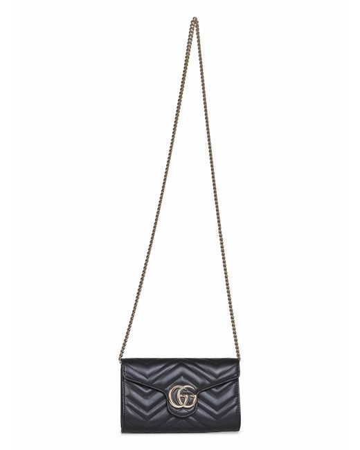 Gucci White Gg Marmont Wallet On Chain