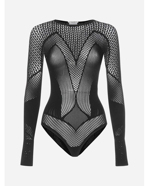 Wolford Lace Romance Jersey And Net Bodysuit in Black | Lyst
