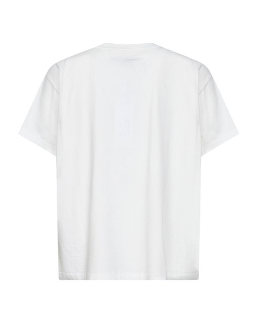 MM6 by Maison Margiela White Cotton Jersey Numeric T-Shirt for men